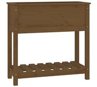 vidaXL Planter w/ Shelf Brown 82.5x34.5x81 cm Solid Pine, Brown