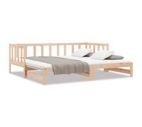 vidaXL Solid Wood Pine Pull-out Day Bed 2x(80x200) cm Guest Occasional Bed
