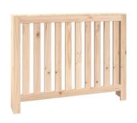 vidaXL Solid Pine Wood Radiator Cover with Shelf, Modern Slat Design, Brown - Dimensions: 108.5x19x84 cm