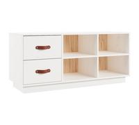 Vidaxl Shoe Bench White 100X34X45 Cm Solid Wood Pine