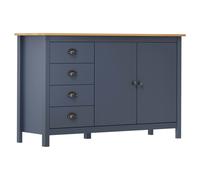 vidaXL Solid Wood Pine Sideboard Hill Grey 130x40x80 cm Wooden Side Cabinet