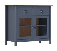 vidaXL Solid Wood Pine Sideboard Hill Grey 90x40x80 cm Wooden Side Cabinet