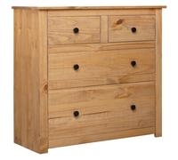 vidaXL Solid Wood Pine Sideboard Panama Range Drawer Cabinet Bedside Table