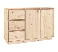 vidaXL Solid Wood Pine Sideboard Storage Side Cupboard Home Organiser Console Floating Style Cabinet Furniture with Door and Drawer