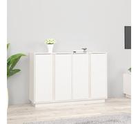 vidaXL Solid Wood Pine Sideboard White 120x35x80 cm Living Room Home Organiser