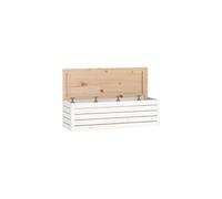 vidaXL Solid Wood Pine Storage Box Home Hallway Storage Chest Blanket Kissen Box Tool Chest Organiser Storage Case Trunk White 109x36.5x33 cm