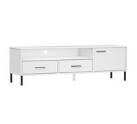 vidaXL Solid Wood Pine TV Cabinet with Metal Legs White OSLO TV Unit Sideboard