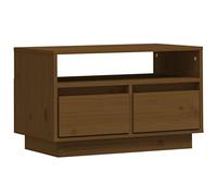 vidaXL Solid Wood Pine TV Cabinet Wooden Hifi Stereo Home Cabinet TV Stand Indoor Living Room Bedroom Furniture Entertainment Centre Honey Brown