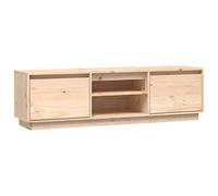vidaXL Solid Wood Pine TV Cabinet Wooden Living Room Sideboard Entertainment Centre TV Console Media Unit HiFi Cabinet with Door 140x35x40 cm