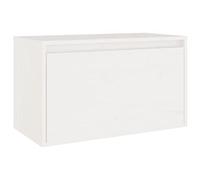 vidaXL Solid Wood Pine Wall Cabinet Home Indoor Bedroom Living Room Storage Shelf Unit Wooden Floating Hanging Cabinet Furniture White 60 cm