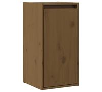 vidaXL Solid Wood Pine Wall Cabinet Home Indoor Living Room Wooden Storage Wall Mounted Floating Shelf Unit Sideboard Cabinet Furniture Honey Brown