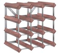Vidaxl Wine Rack For 12 Bottles Brown Solid Wood Pine