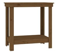 vidaXL Solid Wood Pine Work Bench - Honey Brown, 80x50x80 cm, Ample Storage with Shelf, Sturdy Frame, Perfect for Garage, Easy Assembly