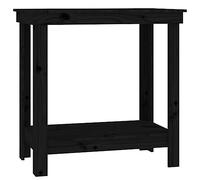 Work Bench Black 80x50x80 cm Solid Wood Pine