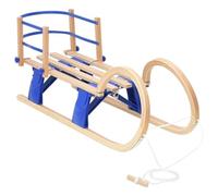 vidaXL Solid Wood Ply Foldable Sledge with Backrest Outdoor Playset Toy Wooden Snow Sleigh Toboggan Sled Snow Scooter Foldable Sled Toboggan 110 cm