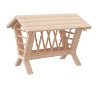 'vidaXL Solid Wood Rabbit Hay Feeder - Natural Fir Pet Hay Rack with Removable Lid - Ideal for Rabbits, Guinea Pigs, Chinchillas - 44x33x33 cm