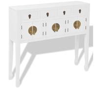 vidaXL Solid Wood Sideboard Chinese Style White Cupboard Console Side Cabinet vi