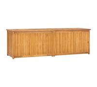 vidaXL Solid Wood Teak Garden Box Wooden Patio Outdoor Storage Box Balcony Garden Furniture Container Store Organiser Shed Blanket with Lid