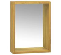 vidaXL Solid Wood Teak Mirror Cabinet Wooden Bathroom Wall Mirror Cabinet