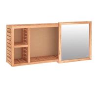 vidaXL Solid Wood Walnut Mirror Cabinet Wooden Bathroom Unit Furniture Vanity Un