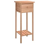vidaXL Side Table With Drawer 25x25x60cm Solid Wood Walnut, Brown