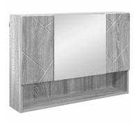 vidaXL Sonoma Bathroom Mirror Cabinet with Door Grey 80 x 17 x 55 cm