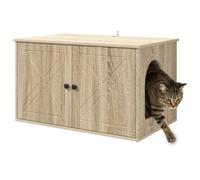 vidaXL Sonoma Cat House, 85 x 55 x 50.5 cm, Wood Material, Chic Cat House, Modern Cat House, Cosy Retreat for Your Favourite Pet