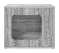 vidaXL Sonoma Cat House, Grey 51 x 30 x 42 cm, Wood Material, Modern Cat Lounge, Rectangular Cat House, Home Furniture for Indoors, Minimalist Retreat