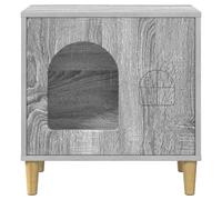 vidaXL Sonoma Cat House, Grey, 51 x 30 x 52 cm, Wood Composite, Living, Rectangular, Modern Design with Minimalist Furniture, High-Quality Materials for Contemporary Spaces, 4