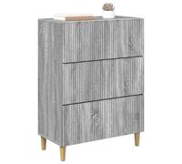 vidaXL Sonoma Grey Drawer Cabinet, 66 x 34.5 x 90 cm, Wood Material, Vintage Storage Cabinet, Rectangular Design, Functional Wood Unit, Room Organiser for Living Room