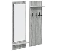 vidaXL Sonoma Grey Wall Coat Rack - Engineered Wood, 70 x 10 x 90 cm. Has Sturdy Shelves and Hooks for Storing Everything in the Home, Perfect for Entryway. The Design is Modern and Minimalis