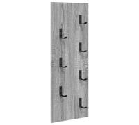 vidaXL Sonoma Grey Wood Wall Coat Rack 30 x 1.5 x 80 cm Modern Design Easy Clean Strong Hooks Great for Saving Space and Keeping Entrance Tidy