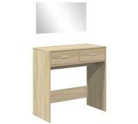 vidaXL Sonoma Oak Dressing Table with Mirror - Modern Vanity Desk for Makeup and Jewellery Storage (80x39x80 cm)