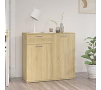 vidaXL Sonoma Oak Engineered Wood Sideboard with 2 Doors & 1 Drawer, 80x36x75 cm, 805773