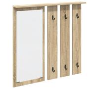 vidaXL Sonoma Oak Engineered Wood Wall Mounted Coat Rack - 84 x 10 x 80 cm with Hooks Holds up to 10 kg Perfect for Organizing Your Entryway Easy to Install and Simple to Netto
