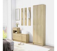vidaXL Sonoma Oak Hallway Wardrobe - Space-Saving Engineered Wood Cabinet with 5 Compartments, 55x25x189 cm