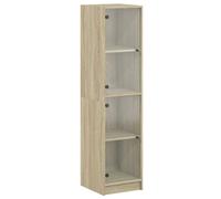 vidaXL Highboard with Glass Doors Sonoma Oak 35x37x142 cm