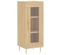 vidaXL Sonoma Oak Sideboard, Modern Living Room Engineered Wood Storage Cabinet with Glass Door - 34.5x34x90 cm
