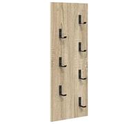 vidaXL Sonoma Oak Wall Hook 30 x 1.5 x 80 cm Modern Wood Material Indoor Use Only Sturdy Hooks Easy Clean Load Capacity up to 20kg Perfect for the