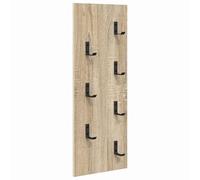 vidaXL Sonoma Oak Wall Hook 30 x 1.5 x 80 cm Modern Wood Material Indoor Use Only Sturdy Hooks Easy Clean Load Capacity up to 20kg Perfect for the
