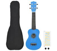vidaXL Soprano Ukulele Set with Bag for Kids Baby Blue 23"
