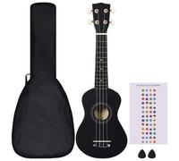 vidaXL Soprano Ukulele Set with Bag for Kids Black 21"