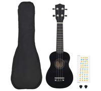 vidaXL Soprano Ukulele Set with Bag for Kids Black 23"