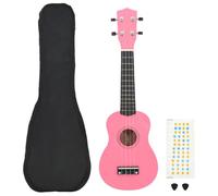 vidaXL Soprano Ukulele Set with Bag for Kids Creative Art Entertainment Musical String Acoustic Adult Student Musical Instrument Pink 21 "