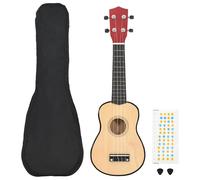 vidaXL Soprano Ukulele Set with Bag for Kids Light Wood 21"