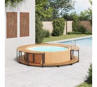 vidaXL Solid Acacia Wood Spa Surround Wooden Pond Enclosure Entrance Step
