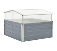 'vidaXL Spacious Greenhouse with Galvanised Steel Frame - Grey Square Design for Indoor and Outdoor Plant Protection and Cultivation