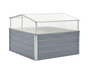 'vidaXL Spacious Greenhouse with Galvanised Steel Frame - Grey Square Design for Indoor and Outdoor Plant Protection and Cultivation