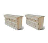 Vidaxl Sparrow Houses 2 Pcs Wood 44X15.5X21.5 Cm