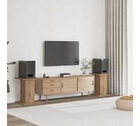 vidaXL Speaker Stands 2 pcs, Speaker Floor Stand for Home, Bookshelf Speaker for Studio Monitor, Loudspeaker Stand, Artisian Oak Engineered Wood